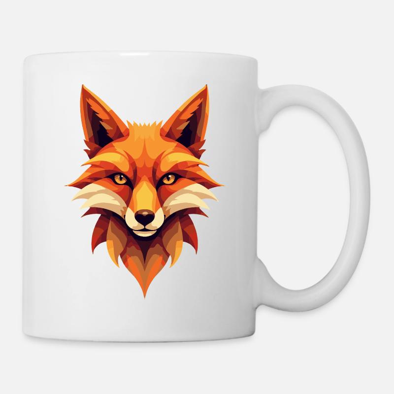 Geometric Ember Fox - Mug - white