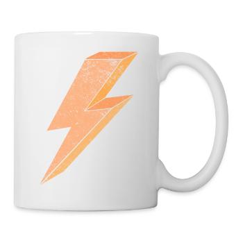 Lightning symbol in warm orange 3D - Mug - white - Right
