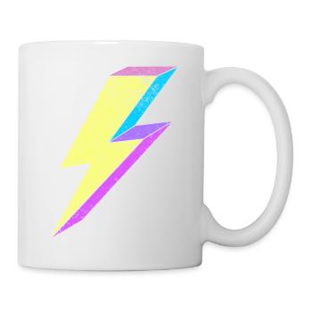 Leuchtende Lightning-Design mit Pastellfarben 80s  - Tasse - Weiß - Rechts