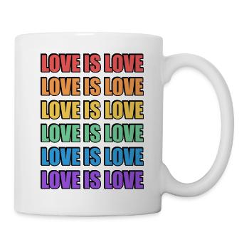 Rainbow Love Is Love LGBT Pride Merch - Mug - white - Right