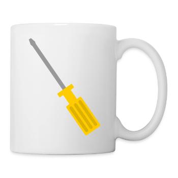 Vintage Schraubendreher Werkzeug Illustration - Tasse - Weiß - Rechts