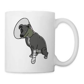 Adorable Injured Dog with Bandage and Cone - Mug - white - Right