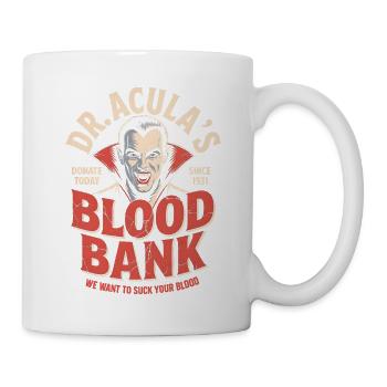 Dracula Blutbank Lustiger Vampir Halloween - Tasse - Weiß - Rechts