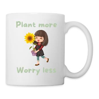 Plant more, worry less - Mug - white - Right
