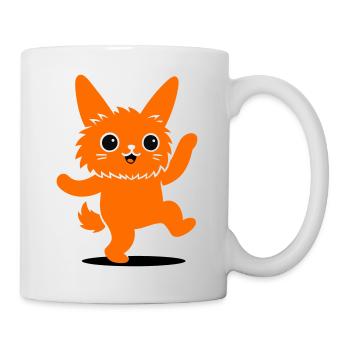 Funny animal character with big eyes - Mug - white - Right