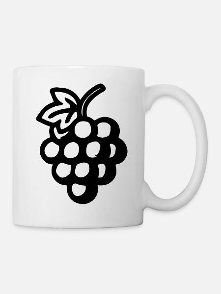 Weintrauben Trauben Symbol - Tasse - Weiß