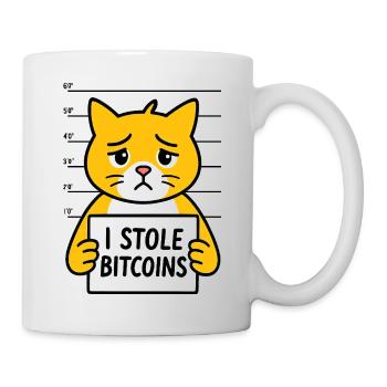 Drôle de Bitcoin Cat Monnaie Numérique - Mug blanc - blanc - Droite