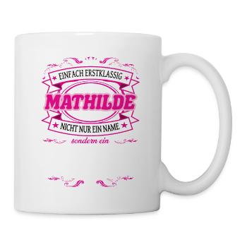 Qualitätsmerkmal Mathilde einfach Erstklassig - Tasse - Weiß - Rechts