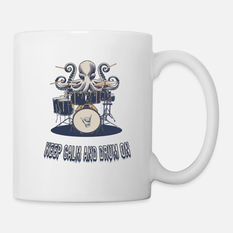 Keep Calm and Drum On - Tasse - Weiß