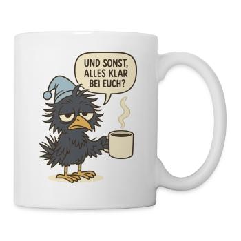 Mürrischer Rabenvogel mit Kaffeetasse - Mug blanc - blanc - Droite