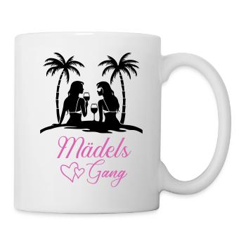 Lettrage de gang de filles avec des cœurs - Mug blanc - blanc - Droite