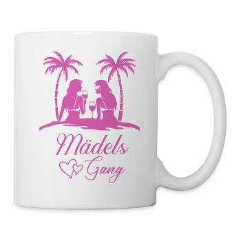 filles gang plage illustration - Mug blanc - blanc - Droite