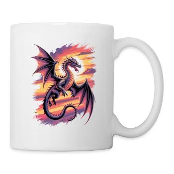 Fantasy dragon at sunset - Mug - white - Right