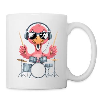 Batteur Flamingo avec casque - Mug blanc - blanc - Droite