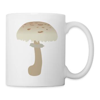 Minimalistische Sonnenschirm-Pilz-Illustration - Tasse - Weiß - Rechts