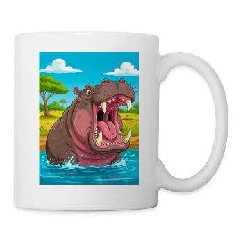 Hippopotame – mammifère agressif mortel en Afrique - Mug blanc - blanc - Droite