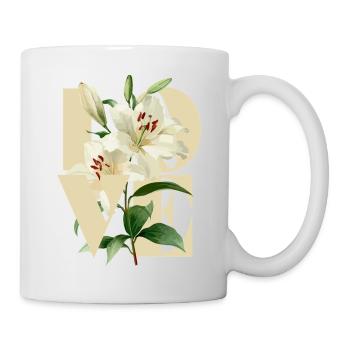 Élégant lys blanc design floral - Mug blanc - blanc - Droite