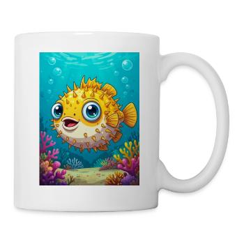 Poisson-globe – poisson venimeux dans les récifs coralliens tropicaux - Mug blanc - blanc - Droite