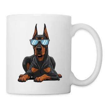 Doberman Lying Portrait for Dog Owner - Mug - white - Right