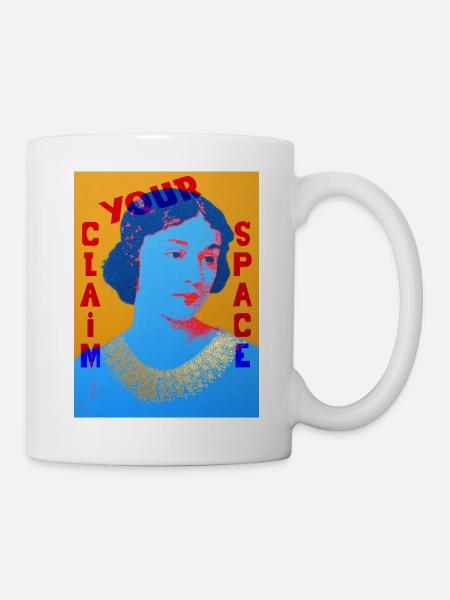 Zeitlose Pop Art Frau mit Farbkontrast - Tasse - Weiß