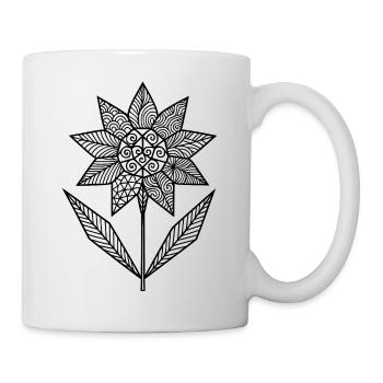 Patterned floral graphic - Mug - white - Right