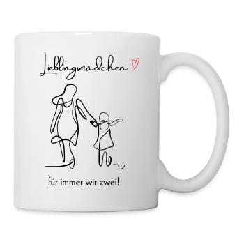 Fille préférée – Illustration maman et fille avec - Mug blanc - blanc - Droite