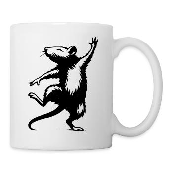 Motif de rat stylisé en noir et blanc - Mug blanc - blanc - Droite