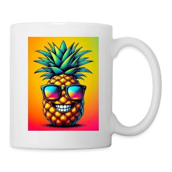 Ananas - Tasse - Weiß - Rechts