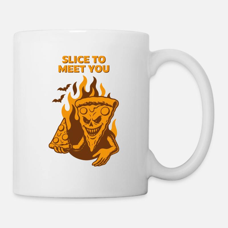 Teuflische Pizza - Slice to meet you - Tasse - Weiß