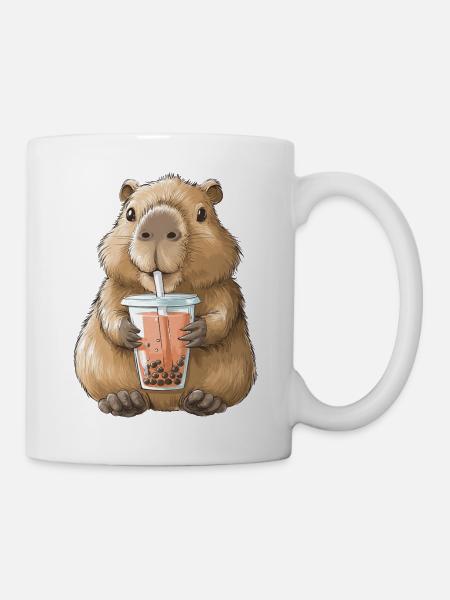 Süßes Anime Capybara Bubble Tea Boba Tea - Tasse - Weiß