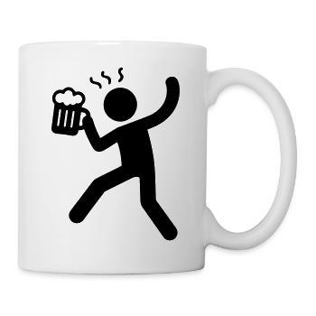 Boire de la bière symbole - Mug blanc - blanc - Droite