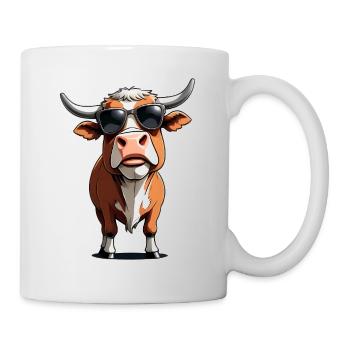 Casual cow with sunglasses - Mug - white - Right