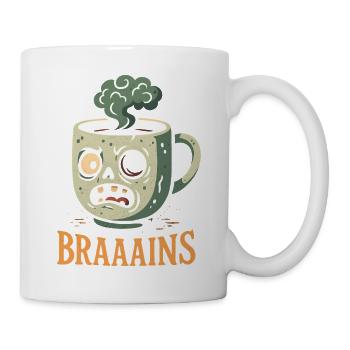 Kaffeetasse mit zombiehaftem Gesicht - Tasse - Weiß - Rechts