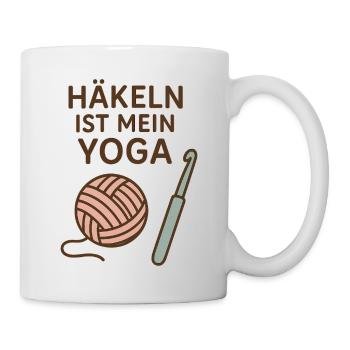 Häkel-Flow statt Yoga-Flow - Tasse - Weiß - Rechts