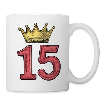 15 Zahl Krone - Tasse - Weiß - Rechts