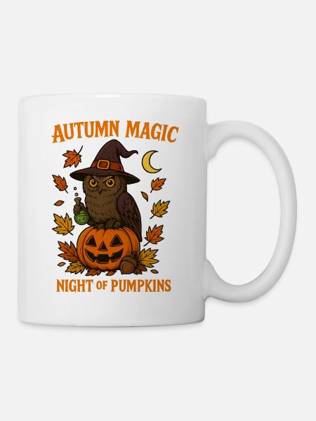 Herbstzauber – Nacht der Kürbisse - Tasse - Weiß