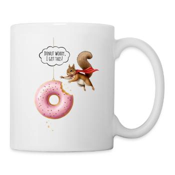 Niedliche Eichhörnchen mit Donut - Tasse - Weiß - Rechts