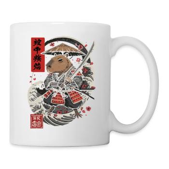 Samouraï Capybara Combat Illustration - Mug blanc - blanc - Droite