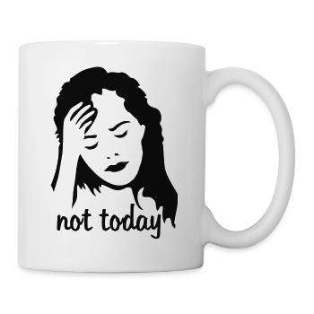 Portrait of a woman with a headache - Mug - white - Right