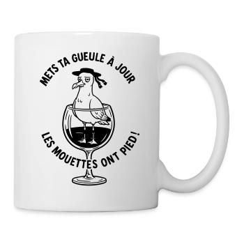 breizh Mets ta gueule à jour les mouettes ont pied - Mug blanc - blanc - Droite
