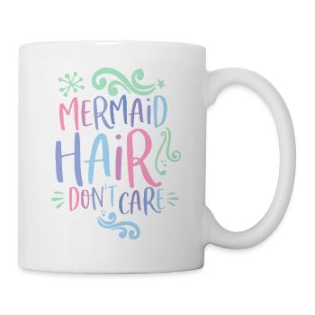 Les cheveux de sirène se fichent des couleurs pastel rétro des années 80 - Mug blanc - blanc - Droite