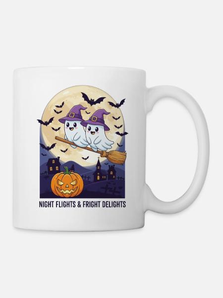 Night Flights & Fright Delights - Tasse - Weiß