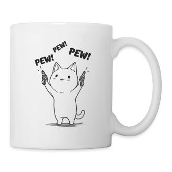 Kätzchen mit Pew Pew - Tasse - Weiß - Rechts