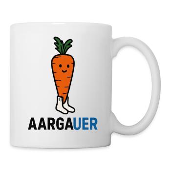 Lustiges Rüebli mit Socken - Nur für Aargauer - Tasse - Weiß - Rechts