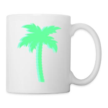 Mint palm tree in neon look - Mug - white - Right