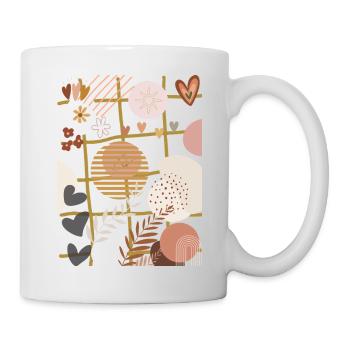Böhmische Blumen auf vergoldetem Gitter - Tasse - Weiß - Rechts
