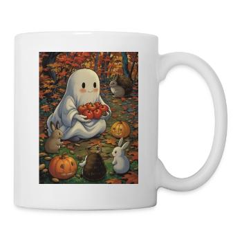 Süßer Halloween Geist im Herbst - Tasse - Weiß - Rechts