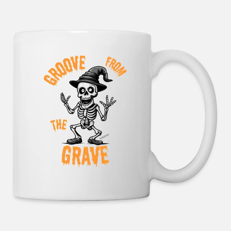 Halloween Dancing Skeleton – Fun Style - Mug - white