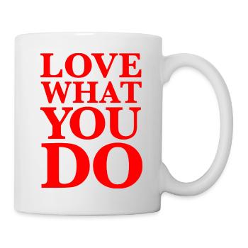 Love What You Do - Motivation Typography Red - Mug - white - Right