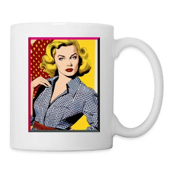 Pop Art Diva Retro Look Polka Dot Blouse Mode - Mug blanc - blanc - Droite